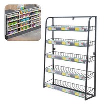 FDAON 마트진열대 계산대앞 약국 매점 껌 초코렛 디스플레이, C. 블랙 + 프라이스바 (60x15x67CM)