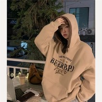 랩 스타일 캐주얼 겨울 여성 후드 티 맨투맨 기모 오버핏 루즈핏 박스티 요즘 유행 커플 모직