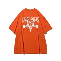 THRASHER 펜타그램 반팔 티셔츠 오렌지
