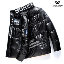 광택 영문프린팅 패딩점퍼 남자 남성 겨울 자켓 WI023P