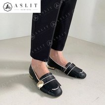 애슬릿(주얼리) [애슬릿] 여성 투톤 스트랩 프린지 플랫 로퍼 2cm