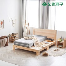 노송가구 노송가구/편백나무원목/베라 통판 퀸침대프레임/싱글매트리스포함/주문제작가능, 베라통판퀸침대