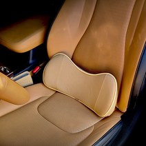 자동차 메모리폼 쿠션 가죽 허리쿠션 럼버서포트 시트고정 2세대 00550, 3번 베이지, 1개