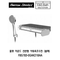 아메리칸스탠다드샤워수전 플랫 라운드 선반형 샤워욕조수전 (블랙) FB-5783 /