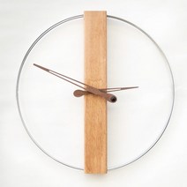 우드 필러 와이어 인테리어 벽시계, 네츄럴무드