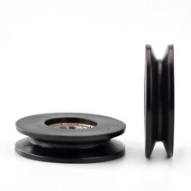 댐퍼풀리 6200 베어링 풀리 와이어 로프 오버 라인 리프팅 휠 V 그루브 나일론 엘리베이터 10*60*12mm, 01 Black