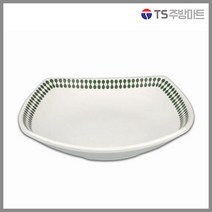 [돌산멜라민] 진주그린(원톤) - 사각접시볼 (업소용그릇 멜라민그릇 예쁜그릇 식당접시 멜라민볼 멜라민찬기), 진주그린