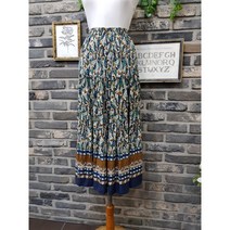 페이즐리 에스닉 링클 스커트