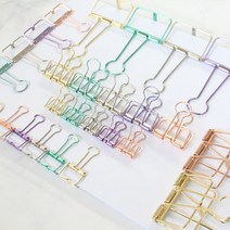 사무용 클립 집게 바인더 더블클립 메탈 로즈 골드, 소_바이올렛