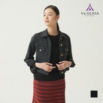 [올리비아로렌(공식)] 숏기장 블랙데님 자켓_VVCMJXF7241