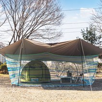 국산 대형 사각 모기장 15인용 20인용 야외 실내 겸용 캠핑 텐트 모기장, 14-15인용 줄무늬