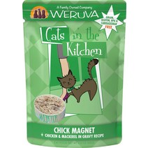 Weruva Cats in the Kitchen 병아리 자석 치킨 고등어 레시피 그레인 프리 캣 푸드 파우치 12강아지들이 3온스 파우치 케이스