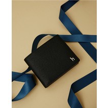 23SS [Online 한정판] 블랙 퍼피장식 소가죽 반지갑 HJWA3E917BK