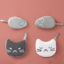 4개 세트 거품잘나는 설겆이 수세미 특이한 캐릭터 디자인 풍성한거품