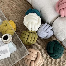 자이언트얀 매듭쿠션 꽈배기쿠션 꼬임 공쿠션 북유럽 인테리어 모던 거실 소파 등쿠션 집꾸미기 1개, 청록