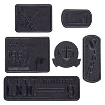 가죽스티커 인조가죽 수선패치 보수 스티커 테이프블랙 패턴 자수 패치 가죽 의류 수선 봉제 철 장식, 01 A Set