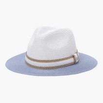 여성 컬러 포인트 라피아 페도라햇, FR