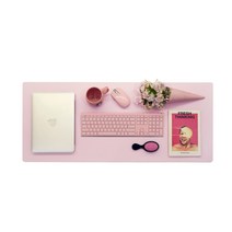 라온 가죽 책상매트 항균99.9 와이드 논슬립 데스크매트 중형, 핑크
