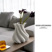 감성 세라믹 꽃병 테이블 장식 식탁 인테리어 소품 화병 꽃꽂이 장식품 특이한 도자기, 크림