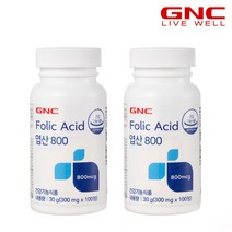 [지앤씨] [GNC] 엽산 800 (100정) 100일분x2병_48090x2, 상세 설명 참조, 상세 설명 참조