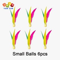두꺼운 나무 접시 배드민턴 라켓 셔틀콕 어린이 장난감 소년 소녀 성인 게임 탁구 감각 캐치 공, Small Balls 6pcs