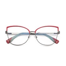 빅 캣츠 아이 얇은 반테 하금테 북유럽 패션 프레임 블루 라이트 차단 안경 메탈 캔디 컬러 매칭 안경테