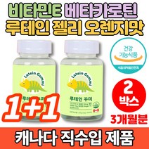 초등학생 초등 고학년 중학생 청소년 주니어 어린이 키즈 아이 유아 씹어먹는 루테인 베타카로틴 구미 젤리 눈 영양제 류태인 비타민e 마리골드꽃 추출물, 2박스