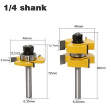 루터 트리머 비트 라우터 날 8생크 텅과 그루브 라우터 비트 세트 최대 12 인치 대형 스톡 목공 도구용, 02 1l4 shank