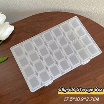 열쇠보관함 키박스 플라스틱 보석 보관 상자 DIY 다이아몬드 페인팅 공예 자수 액세서리 정리 케이스 용기 비즈, [01] 28 grids