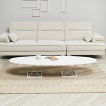 롱스 2000 거실 테이블 좌식 쇼파 티 골드 화이트 대리석 마블 패턴 원형 예쁜 타원형 라운드 서핑 보드, 롱스테이블_2000/ 1.화이트/화이트