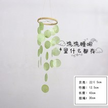 차임 벨 쉘 창문 카페 인스타 사진 소품 팬던트 웰행잉 풍경 종 장식 집들이 선물, 그린 쉘 윈드 차임 완제품