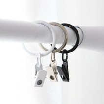 [천삼백케이] [코지코튼] 집게가 달린 커튼링10p (3color), 화이트