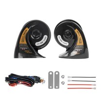 싸이렌 앰프 100W 차량용 혼스피커 12v24v 트럭 달팽이 경적 슈퍼 시끄러운 휘파람 높고 낮은 방수 경적 아우디 고 저음, 12v 스네일 혼 하이베이스 페어 플러스 릴레이, 듀얼 스피커, 만능인