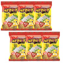 크라운제과 새콤달콤 딸기레몬 200g x 6개 츄잉 카라멜 비타민C 군것질