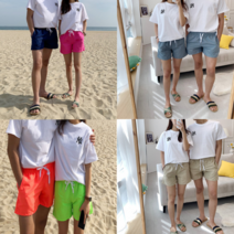 핑크색 주황색 하늘색 파란색 남색 반바지