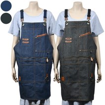 ★쭈니파파몰★ (꼬레하우씨) 감각적인 디자인 스타일리쉬한 데님 앞치마, FREE_진청