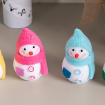 플라워트리 큐빅눈사람 9cm, 핑크