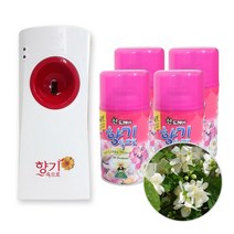 산도깨비 자동분사 방향제 향기속으로 센서형 1개 + 자스민향 290ml 4개