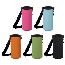 네오프렌 크로스파우치 보온보냉 물병주머니 보틀파우치 물병 물통 기념품 답례품 졸업입학개업집들이어린이날선물, 1개, 핑크