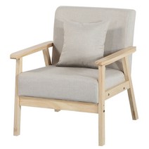 소파의자 정교한 생활패브릭 소파베드 심플한 패션 소파, 1인용+쿠션 1개, 린넨 원단-초승달이 희다