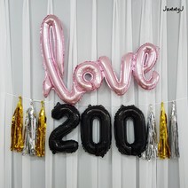 재미제이 심플 기념일 태슬풍선세트 백일 이백일 삼백일 홈스냅 셀프촬영, 1set, 02.모던블랙_500