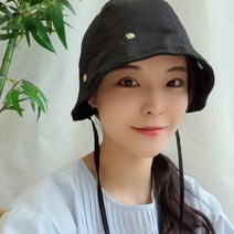 한송이 꽃자수 보넷 벙거지 버킷햇 여자 여름 면 모자