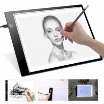 패드 그림 드로잉패드 태블릿 LED 라이트 박스 트레이서 A4 초박형 아티스트 드로잉 애니메이션 스텐실링용 복사 보드 (235x335mm), 단일옵션
