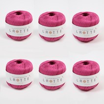 [앵콜스] (10+1) 라떼 LATTE 여름 코바늘 모자 가방 뜨개실, (6볼묶음) 33 오페라핑크