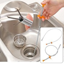 화장실 고압펌프 drain clog water sink 클리너 snake bath 1세트, 60cm