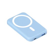10000mAh MacSafe 휴대용 보조베터리 마그네틱 무선 빠른 충전기 슬림 외부 보조 아이폰 12 13 14 미니, 16 blue 5000mAh