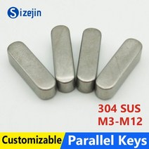 R핀 스냅핀 고정핀 평행 키 핀 304 스테인레스 스틸 A2 라운드 엔드 플랫 M3 M4 M5 M6 M8 M10 M12 스퀘어 바 10개 295198, M6x6x40