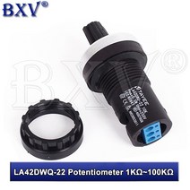 1PCS LA42DWQ-22 22mm 1K 2K 5K 10K 20K 50K 직경 100K 로터리 포텐쇼미터 컨버터 거버너 인버터 저항 스위, 06 50 천개 옴