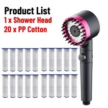 샤워기헤드 필터 욕실용 고압 샤워 헤드 세트 조절 가능한 강우 욕실, Shower Head sets_12
