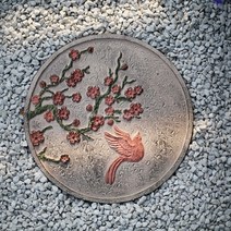 정원 디딤돌 경계석 바닥 안뜰 장식 야외 마당 디딤석 꾸미기 잔디 마당석 인조 조각 타일, 디딤돌 원형 매화